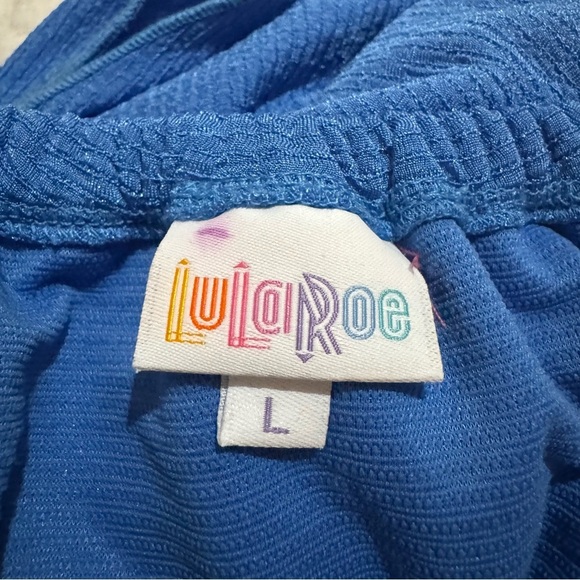 LulaRoe Blue Off-Shoulder Cici Midi Dress with Ruffle Details, Women’s Large NWT - Picture 3 of 7